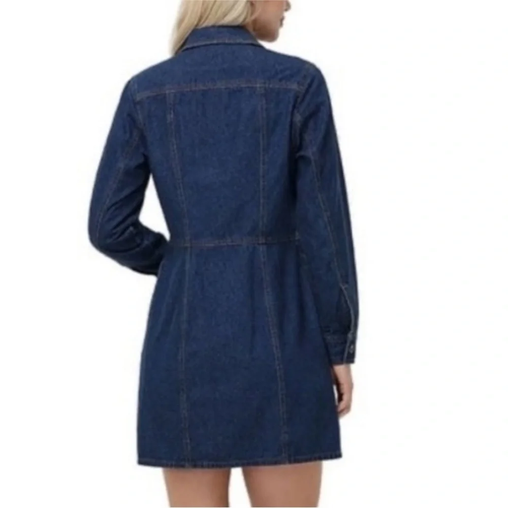 FRYE NWOT Women’s Denim Button Front Dress, Chest & Side Pockets 😍 - Picture 2 of 7